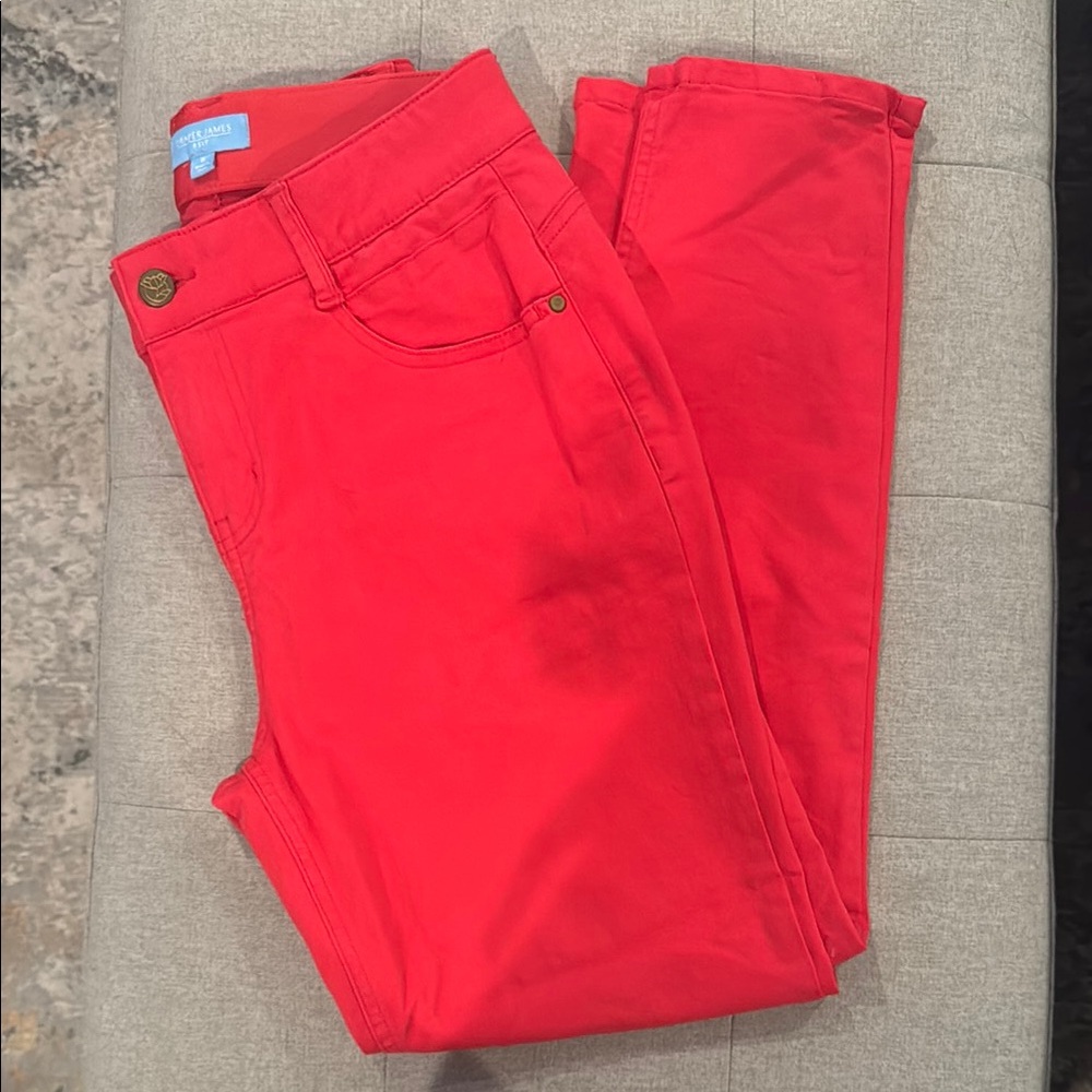 Draper James Red Skinny Jeans Stretch Denim